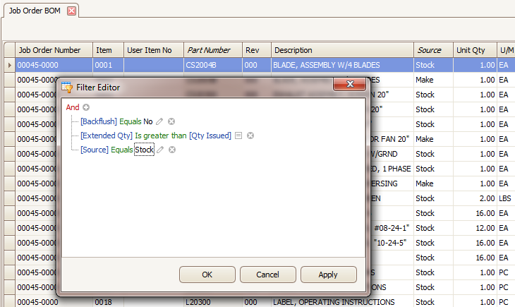 Filter Editor